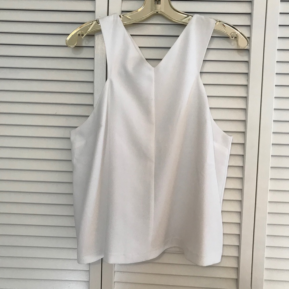 Topshop V-Neck White Dressy Top, SZ 10